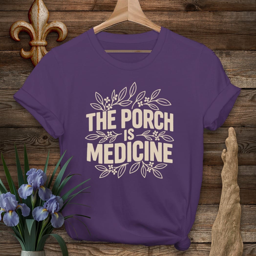 S / Purple Louisiana Porch Medicine T-Shirt by Laissez Faire Wear