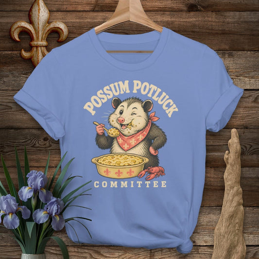 S / Iris Louisiana Possum Potluck T-Shirt by Laissez Faire Wear