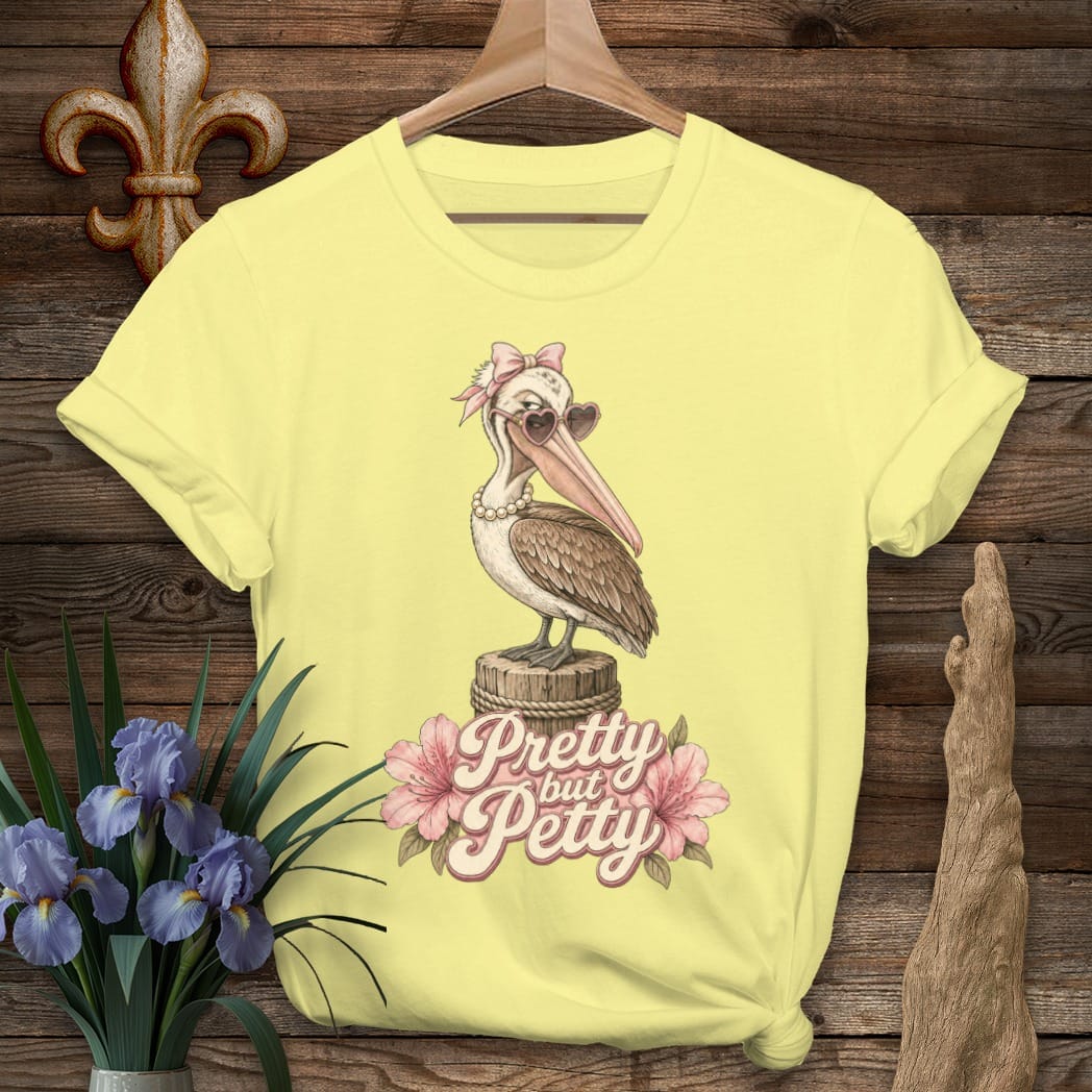 S / Cornsilk Louisiana Pretty But Petty T-Shirt by Laissez Faire Wear