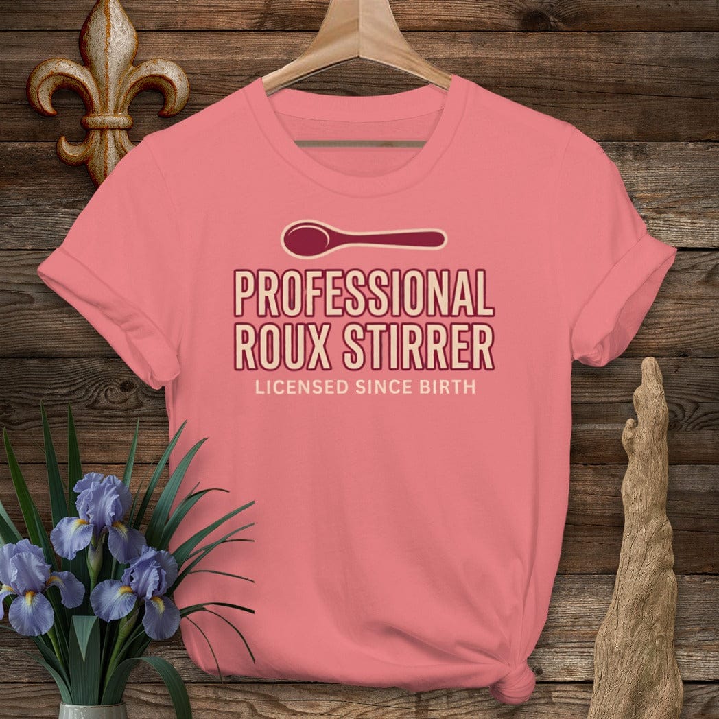 S / Coral Silk Louisiana Professional Roux Stirrer T-Shirt by Laissez Faire Wear