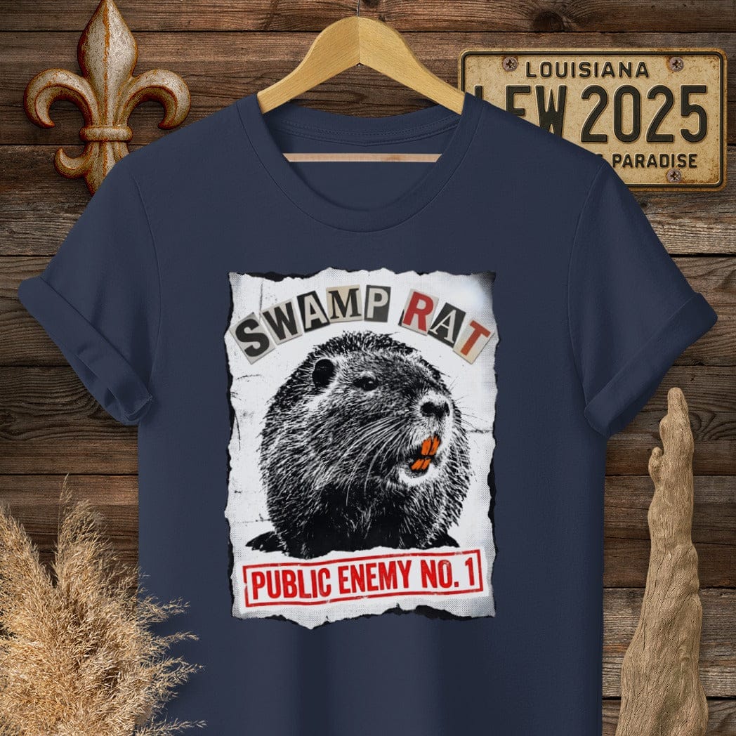 S / Navy Louisiana Public Enemy No. 1 T-Shirt by Laissez Faire Wear