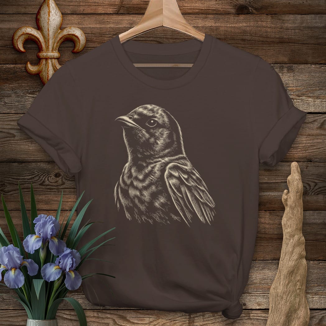 S / Dark Chocolate Louisiana Purple Martin T-Shirt by Laissez Faire Wear
