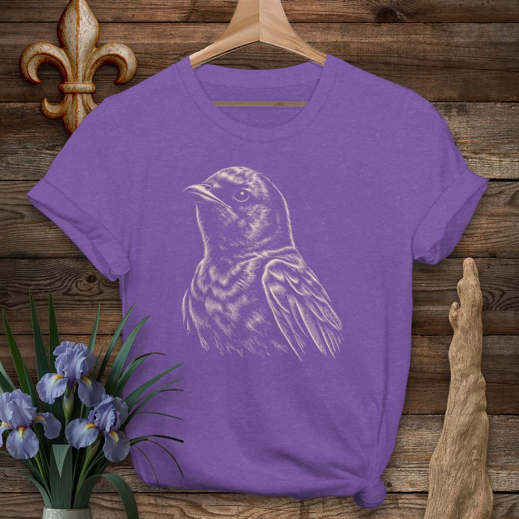 S / Heather Purple Louisiana Purple Martin T-Shirt by Laissez Faire Wear