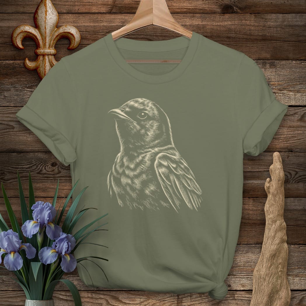 S / Military Green Louisiana Purple Martin T-Shirt by Laissez Faire Wear