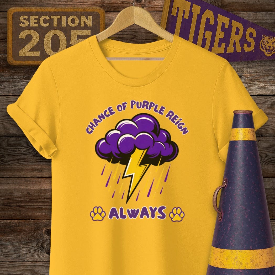 S / Gold Louisiana Purple Reign Game Day T-Shirt by Laissez Faire Wear