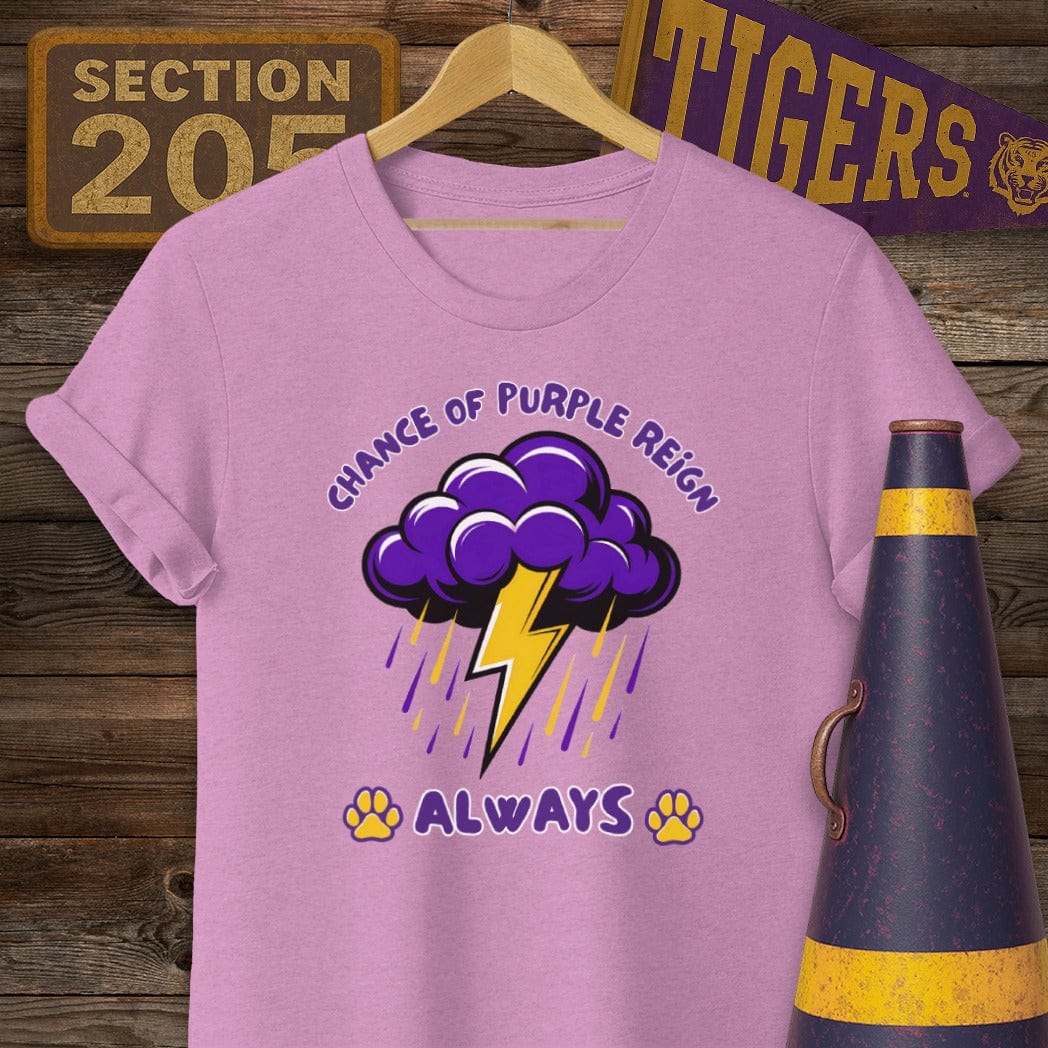 S / Heather Radiant Orchid Louisiana Purple Reign Game Day T-Shirt by Laissez Faire Wear