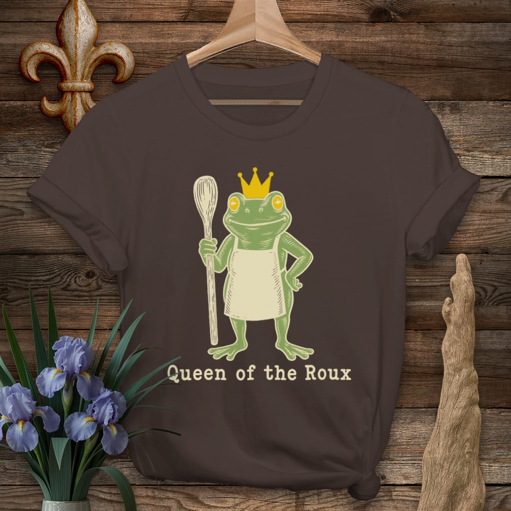S / Dark Chocolate Louisiana Queen of the Roux T-Shirt by Laissez Faire Wear