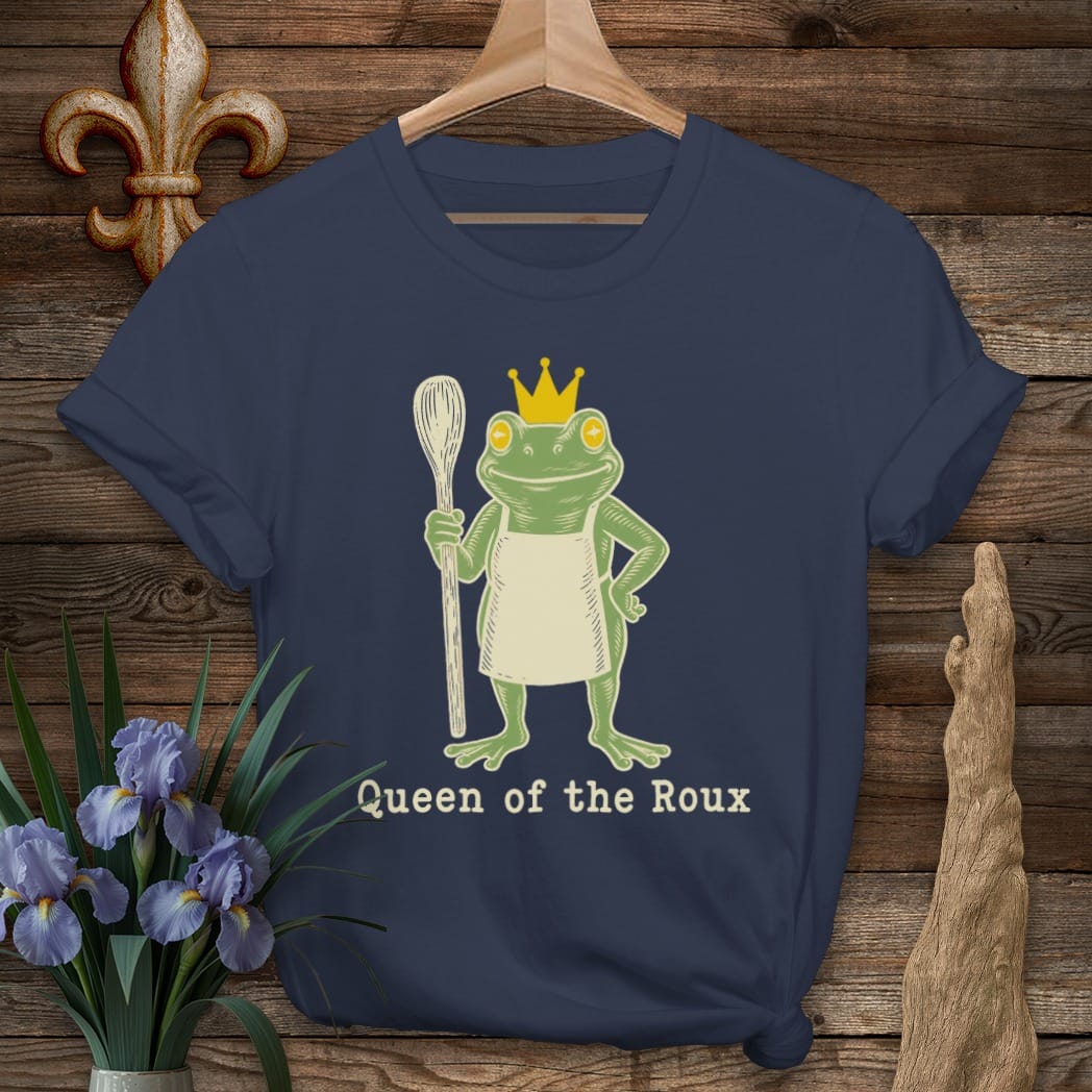 S / Navy Louisiana Queen of the Roux T-Shirt by Laissez Faire Wear