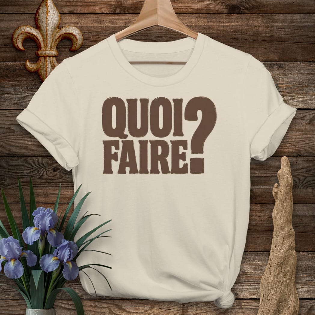 S / Sand Louisiana Quoi Faire? T-Shirt by Laissez Faire Wear