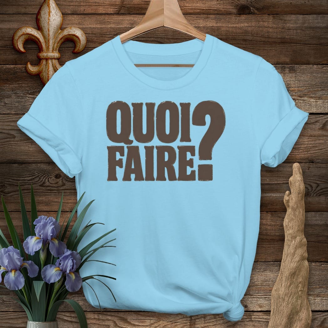 S / Sky Louisiana Quoi Faire? T-Shirt by Laissez Faire Wear