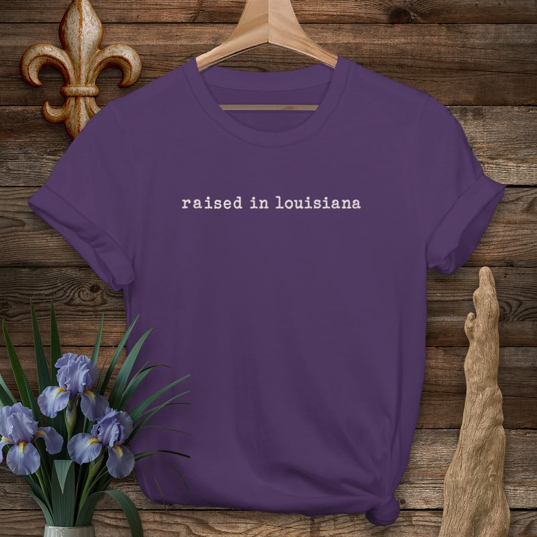 Purple / S Louisiana Raised Louisiana T-Shirt by Laissez Faire Wear