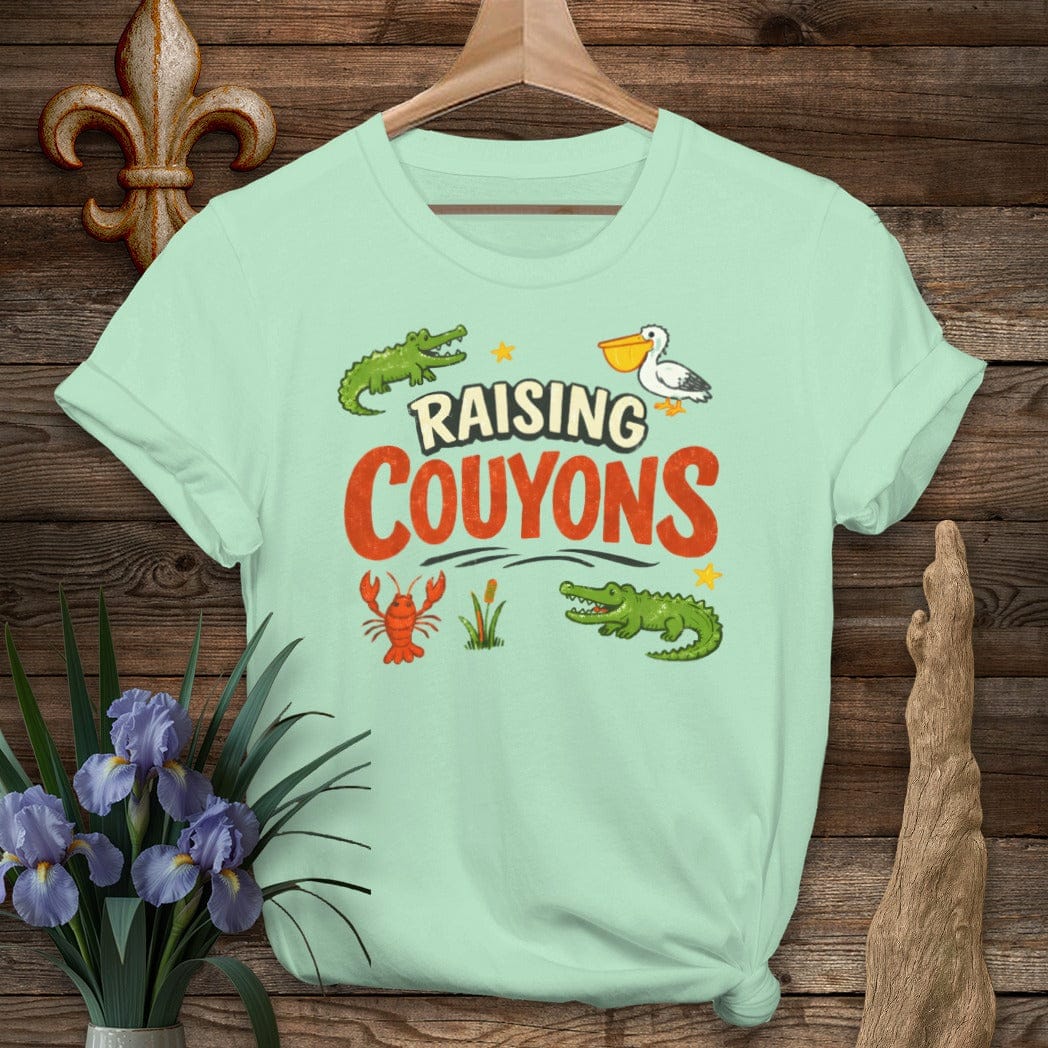 S / Mint Green Louisiana Raising Couyons T-Shirt by Laissez Faire Wear