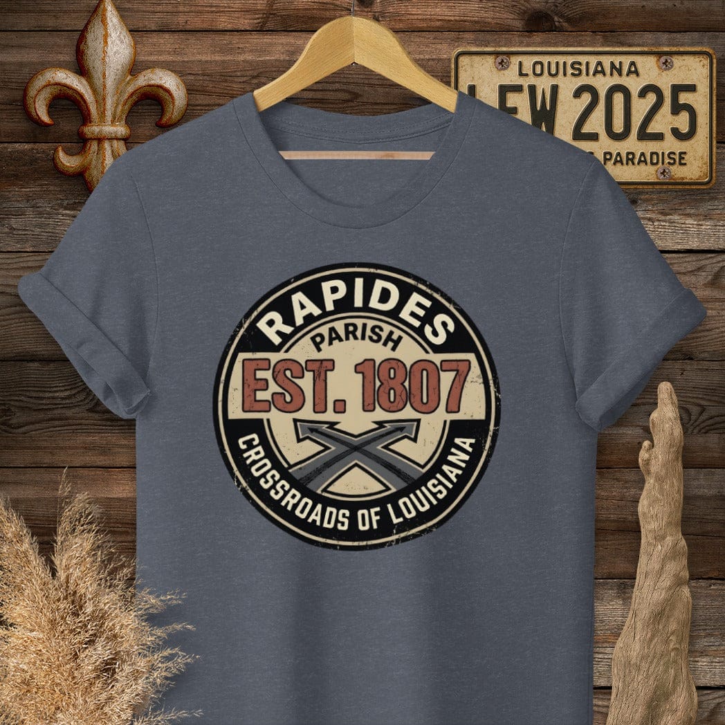 S / Heather Navy Louisiana Rapides Parish Sweatshirt by Laissez Faire Wear