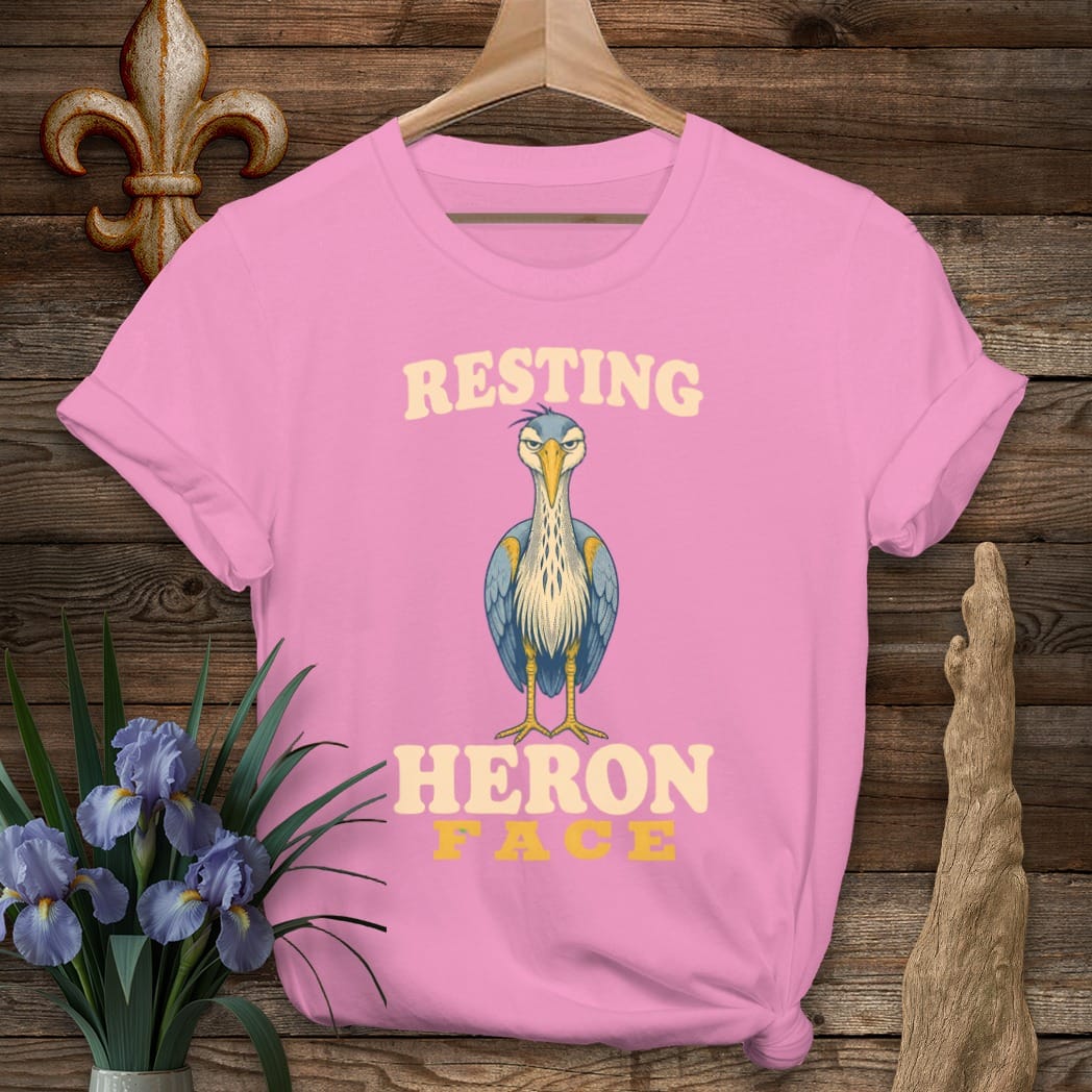 S / Azalea Louisiana Resting Heron Face T-Shirt by Laissez Faire Wear