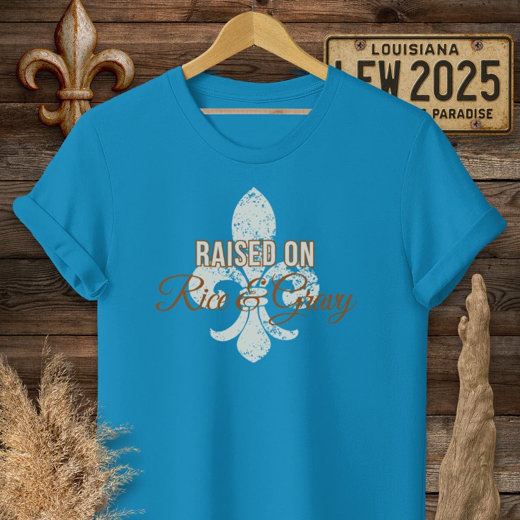 S / Sapphire Louisiana Rice & Gravy T-Shirt by Laissez Faire Wear