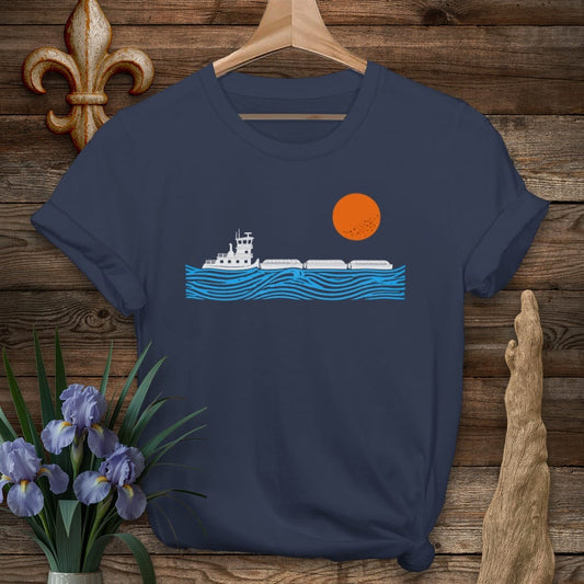 S / Navy Louisiana River Tow T-Shirt by Laissez Faire Wear
