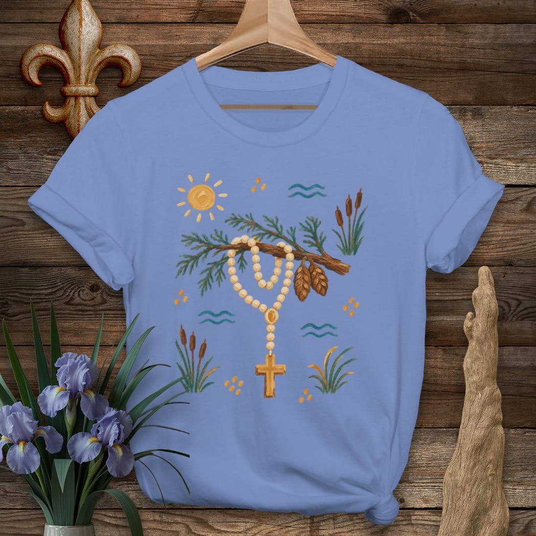 S / Iris Louisiana Rosary on the Branch T-Shirt by Laissez Faire Wear