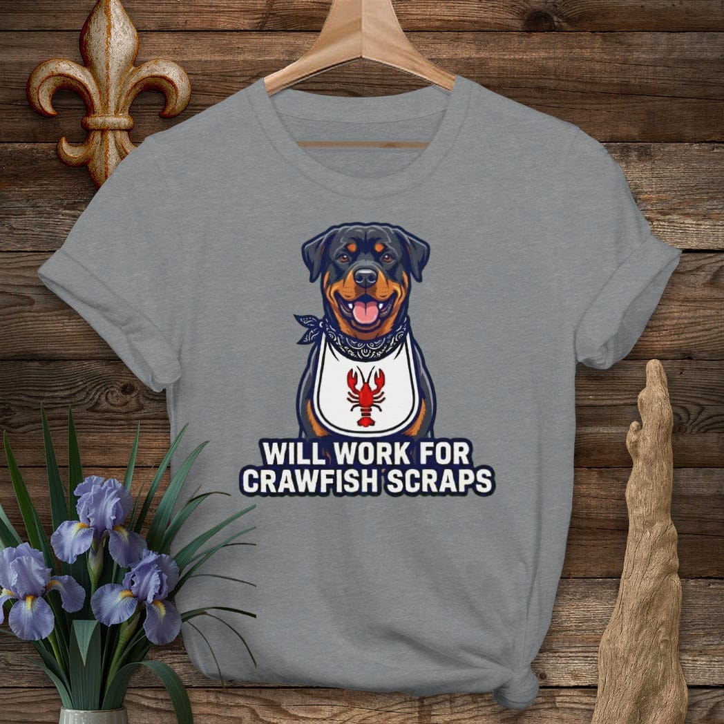 S / Graphite Heather Louisiana Rottie Crawfish Scraps T-Shirt by Laissez Faire Wear