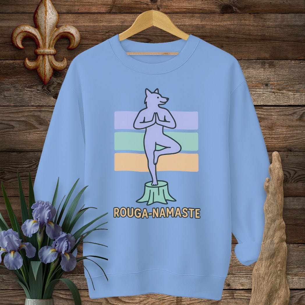 S / Carolina Blue Louisiana Rouga-Namaste Sweatshirt by Laissez Faire Wear