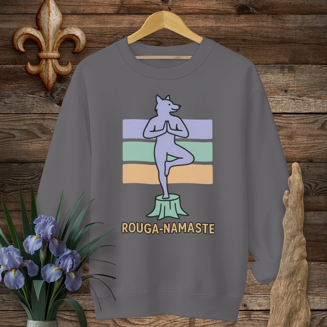 S / Charcoal Louisiana Rouga-Namaste Sweatshirt by Laissez Faire Wear