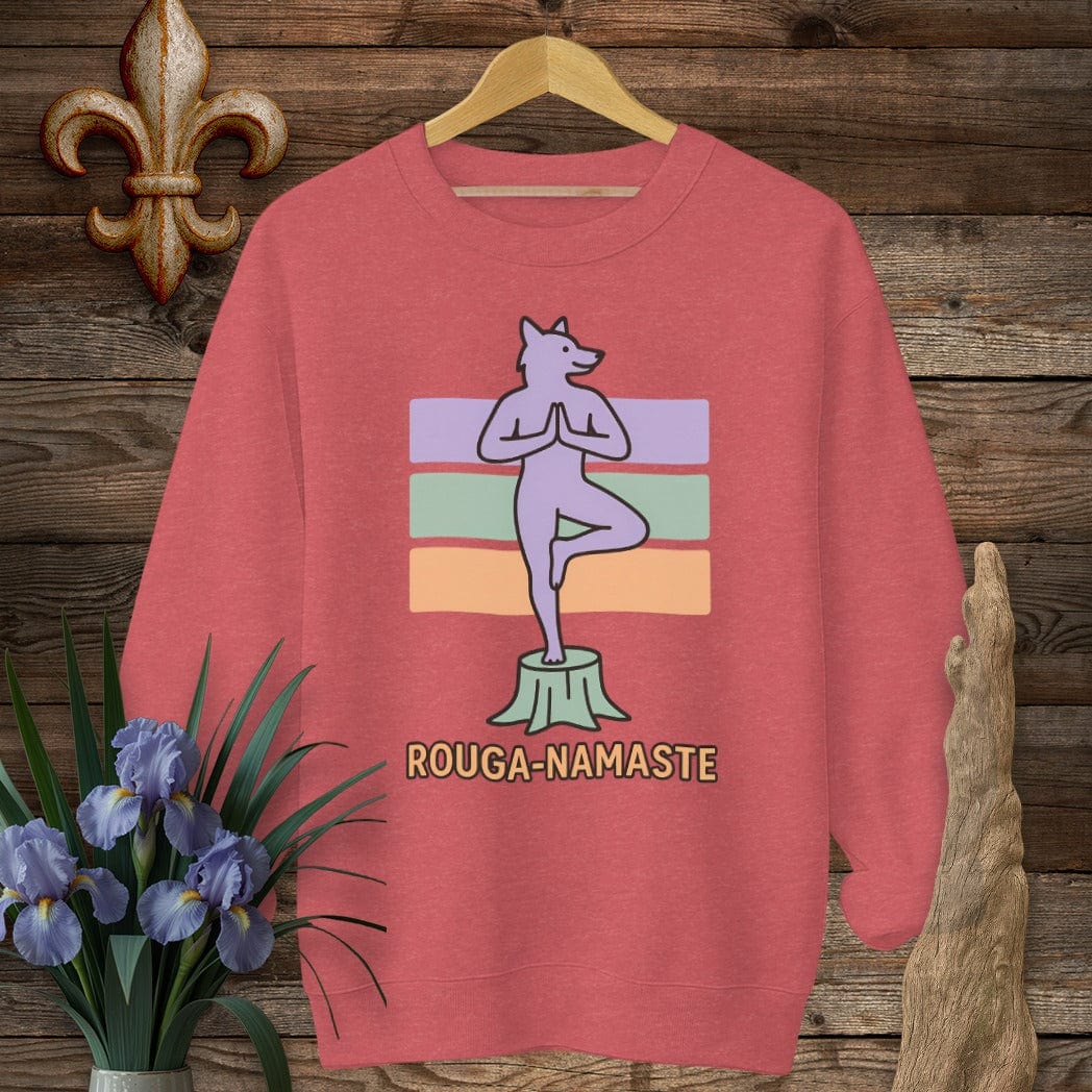 S / Heather Scarlet Red Louisiana Rouga-Namaste Sweatshirt by Laissez Faire Wear
