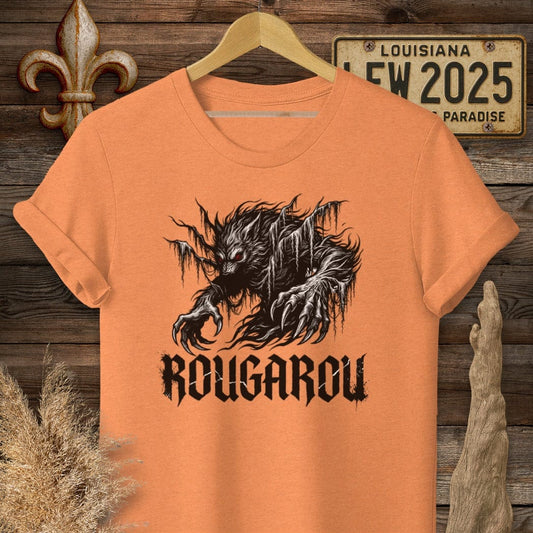 S / Heather Orange Louisiana Rougarou Street Wear T-Shirt by Laissez Faire Wear