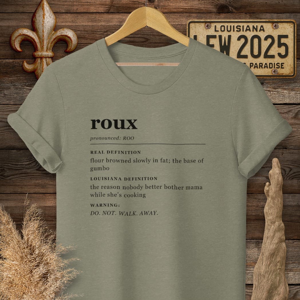 S / Heather Military Green Louisiana Roux Definition T-Shirt by Laissez Faire Wear