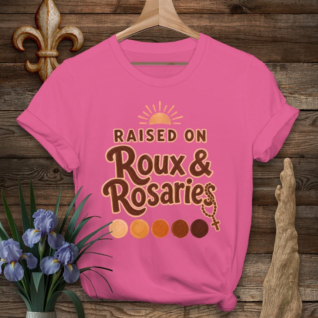 S / Heliconia Louisiana Roux & Rosaries - Folk T-Shirt by Laissez Faire Wear