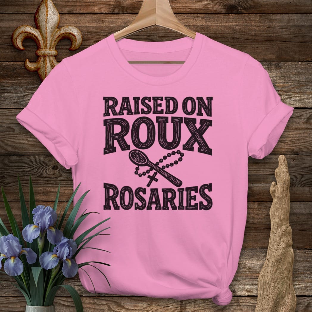 S / Azalea Louisiana Roux & Rosaries - Woodcut T-Shirt by Laissez Faire Wear