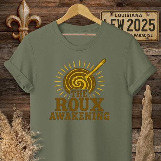 S / Military Green Louisiana Roux the Awakening T-Shirt by Laissez Faire Wear