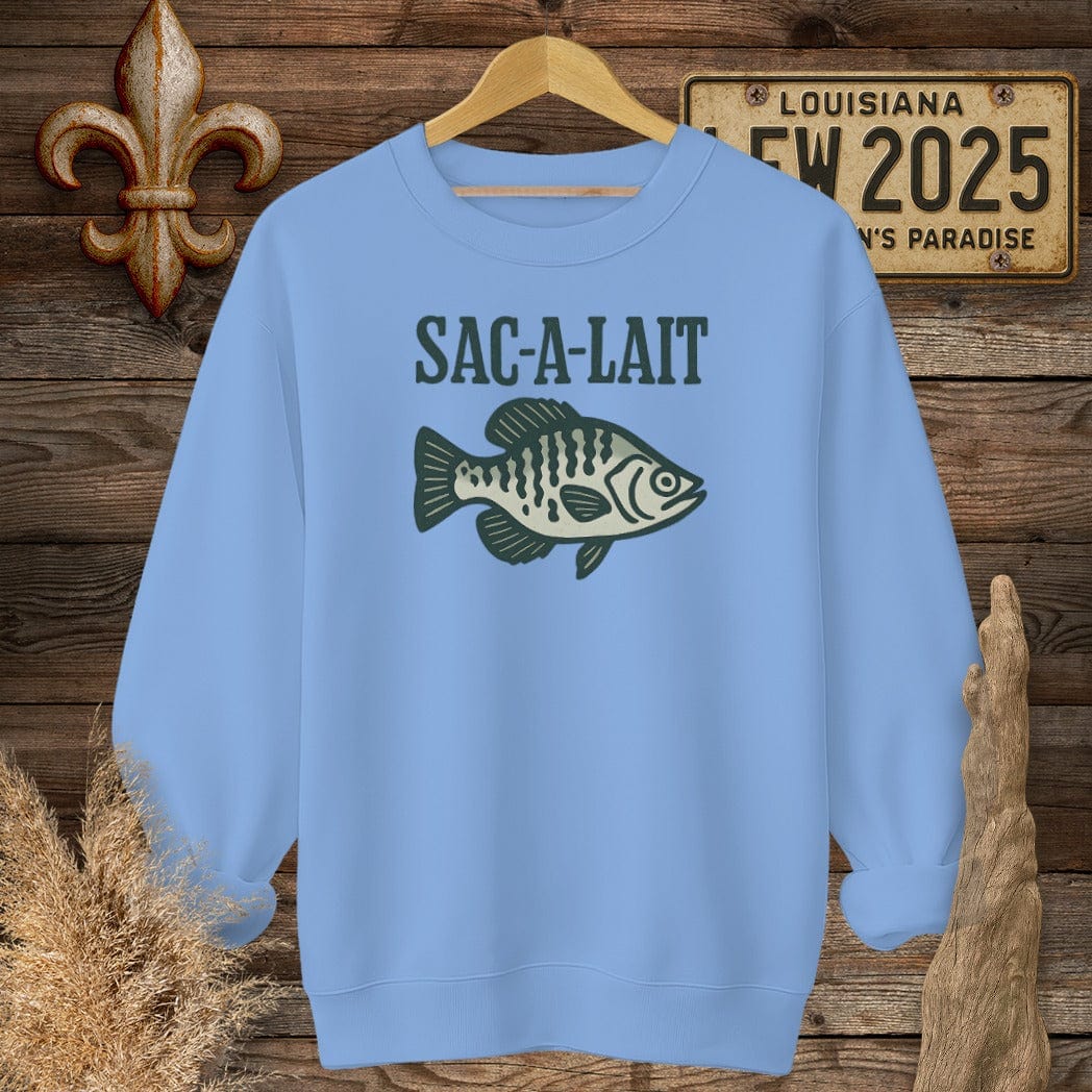 S / Carolina Blue Louisiana Sac-a-Lait Minimalist Sweatshirt by Laissez Faire Wear