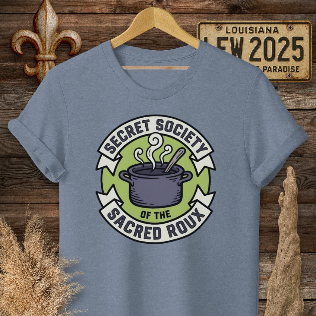 S / Heather Indigo Louisiana Sacred Roux Society T-Shirt by Laissez Faire Wear