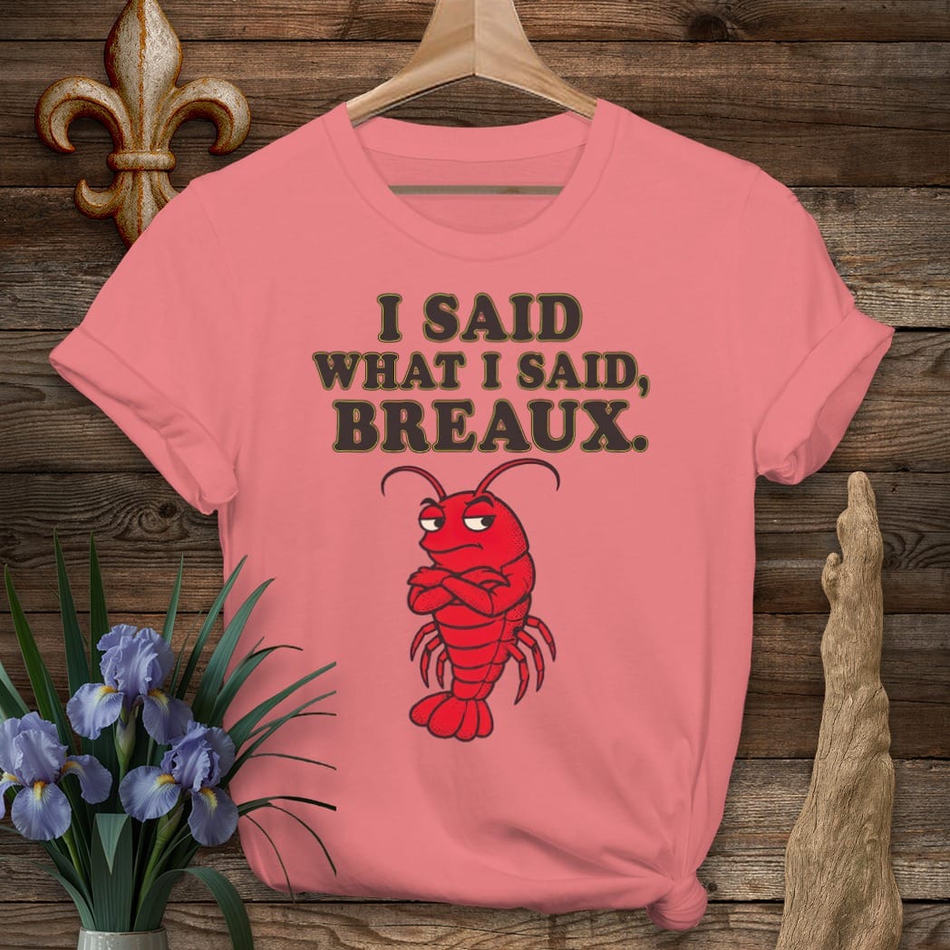 S / Coral Silk Louisiana Said What I Said Breaux T-Shirt by Laissez Faire Wear