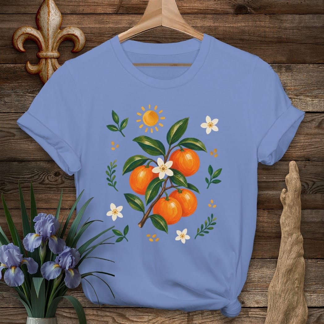 S / Iris Louisiana Satsuma Season T-Shirt by Laissez Faire Wear