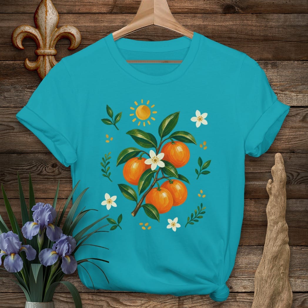 S / Tropical Blue Louisiana Satsuma Season T-Shirt by Laissez Faire Wear