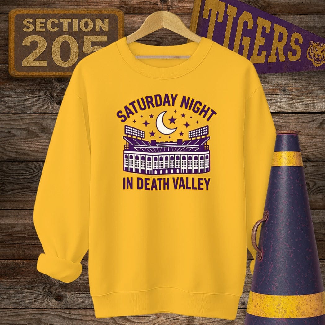 S / Gold Louisiana Saturday Night Sweatshirt by Laissez Faire Wear