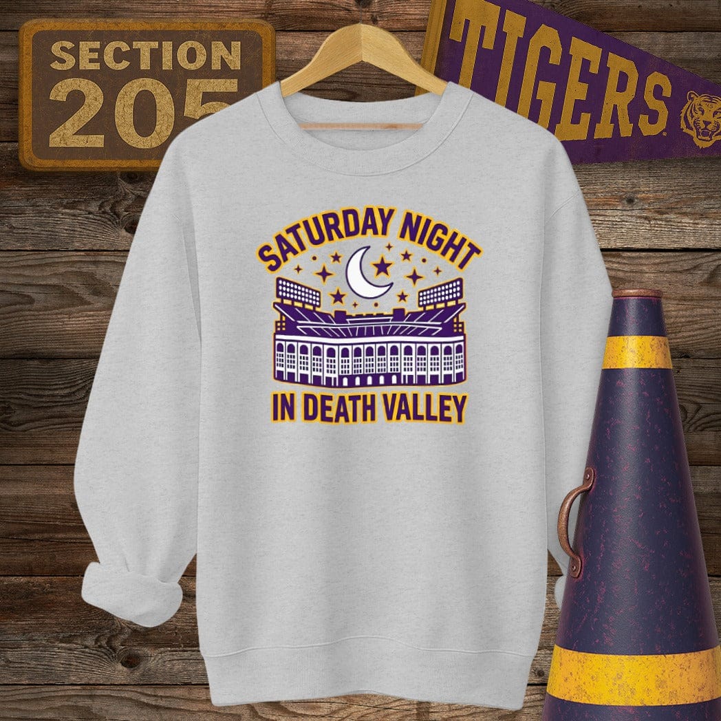 S / Sport Grey Louisiana Saturday Night Sweatshirt by Laissez Faire Wear