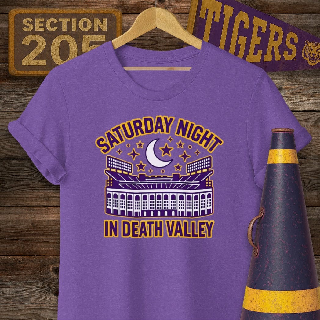 S / Heather Purple Louisiana Saturday Night T-Shirt by Laissez Faire Wear