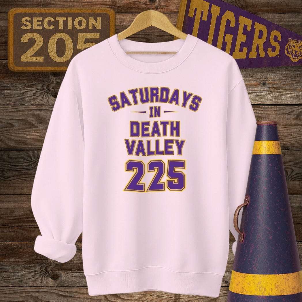 S / Light Pink Louisiana Saturdays In Death Valley 225 Game Day Sweatshirt by Laissez Faire Wear