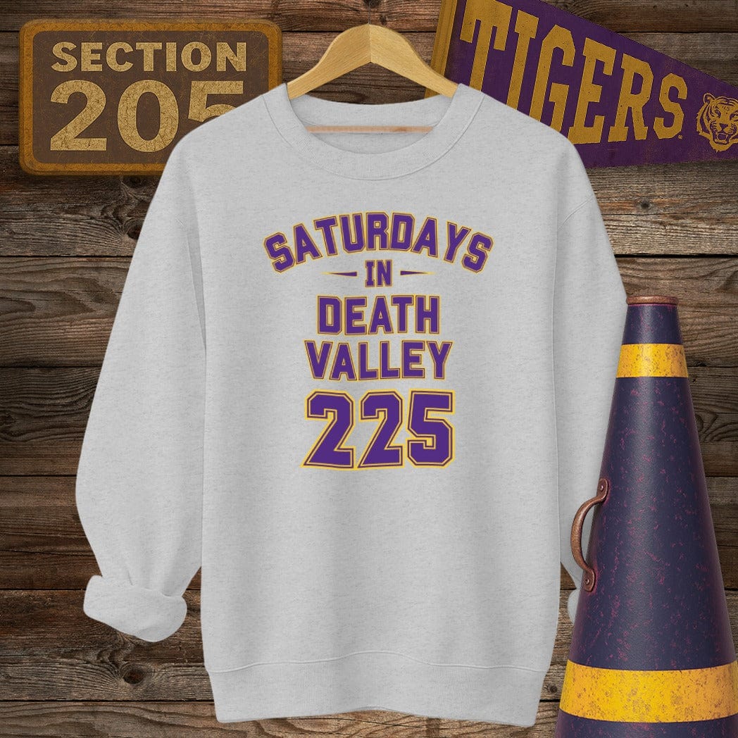 S / Sport Grey Louisiana Saturdays In Death Valley 225 Game Day Sweatshirt by Laissez Faire Wear