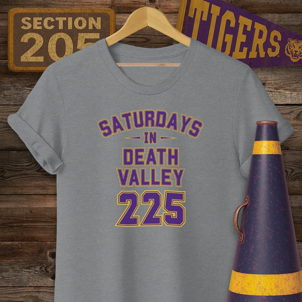 S / Graphite Heather Louisiana Saturdays In Death Valley 225 Game Day T-Shirt by Laissez Faire Wear