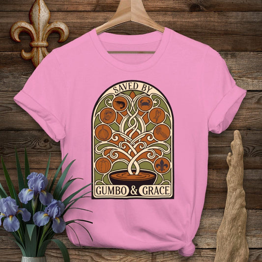 S / Azalea Louisiana Saved By Gumbo & Grace T-Shirt by Laissez Faire Wear