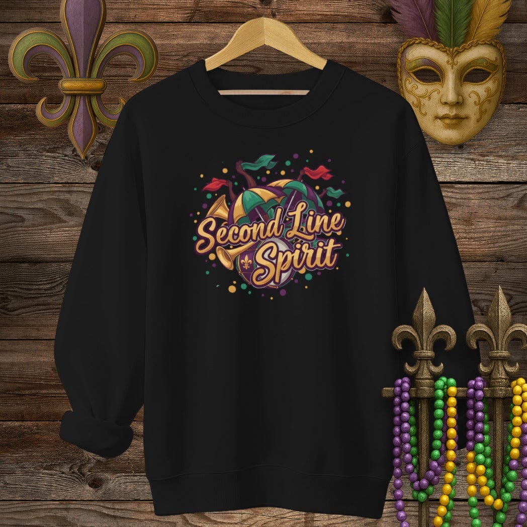 S / Black Louisiana Second Line Spirit Sweatshirt by Laissez Faire Wear