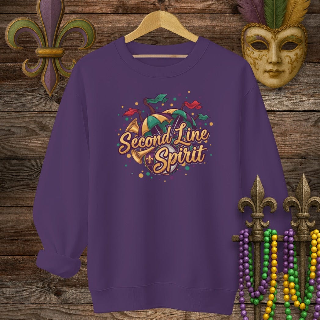 S / Purple Louisiana Second Line Spirit Sweatshirt by Laissez Faire Wear