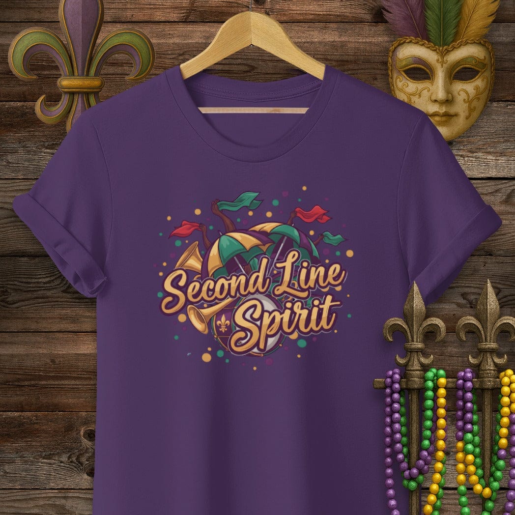 S / Purple Louisiana Second Line Spirit T-Shirt by Laissez Faire Wear