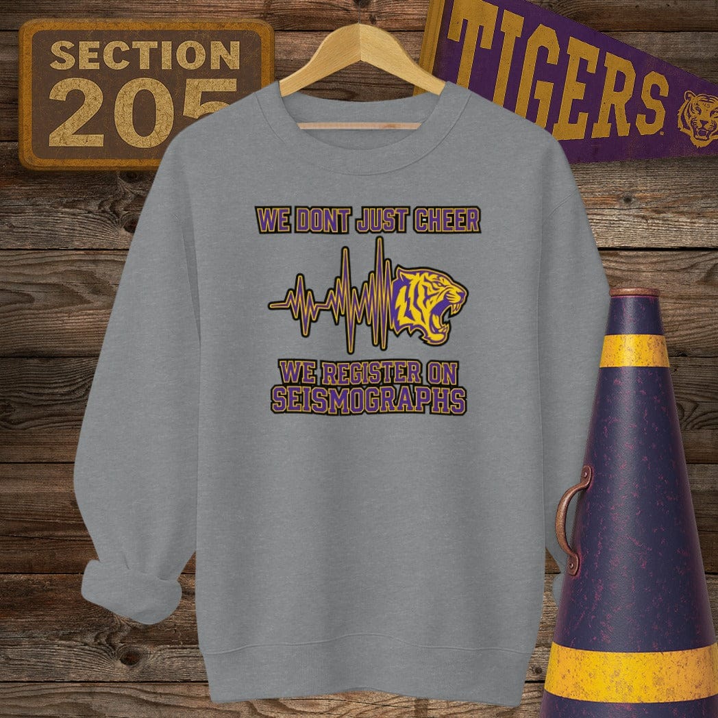 S / Graphite Heather Louisiana Seismograph Sweatshirt by Laissez Faire Wear