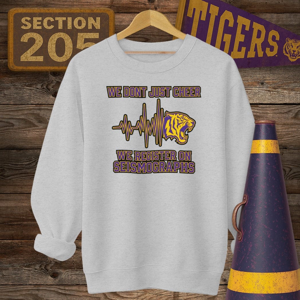 S / Sport Grey Louisiana Seismograph Sweatshirt by Laissez Faire Wear