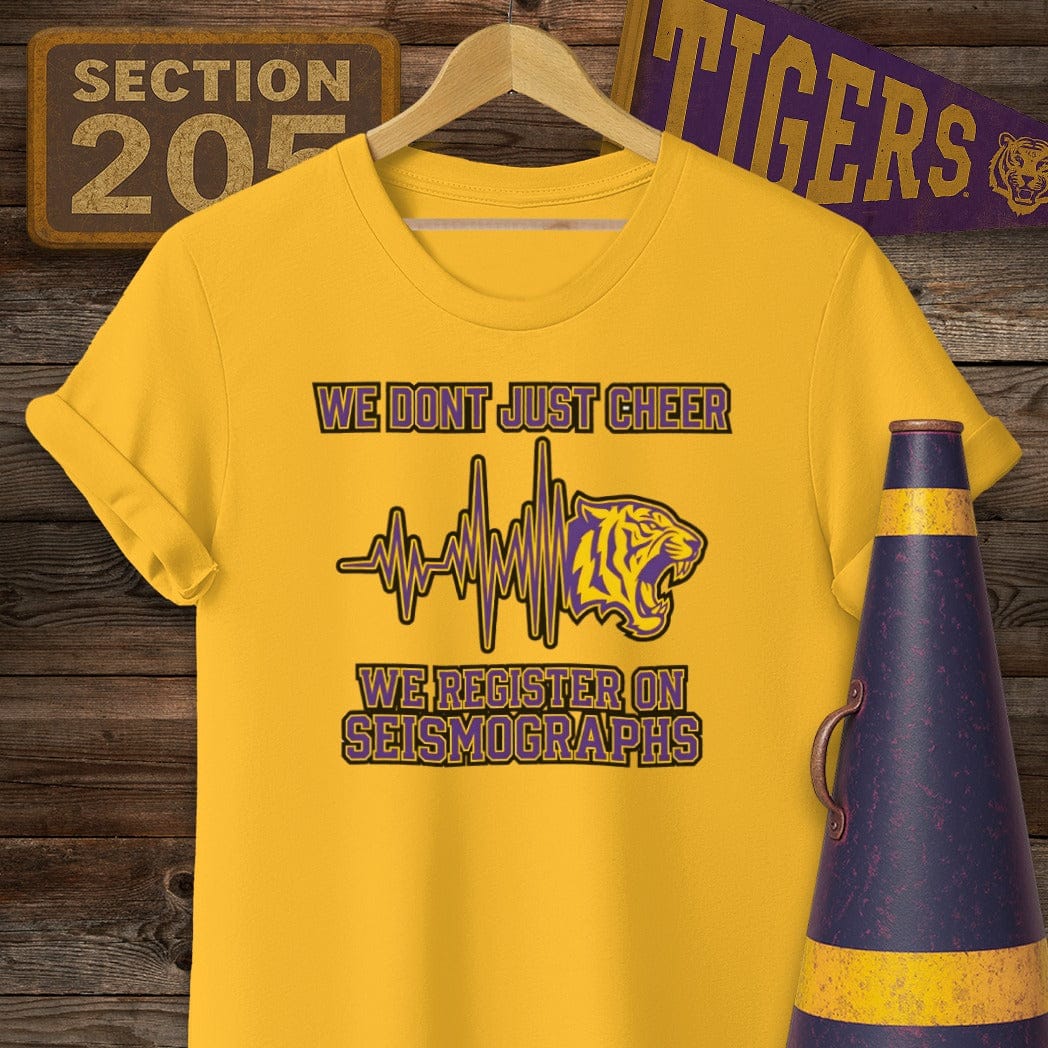 S / Gold Louisiana Seismograph T-Shirt by Laissez Faire Wear