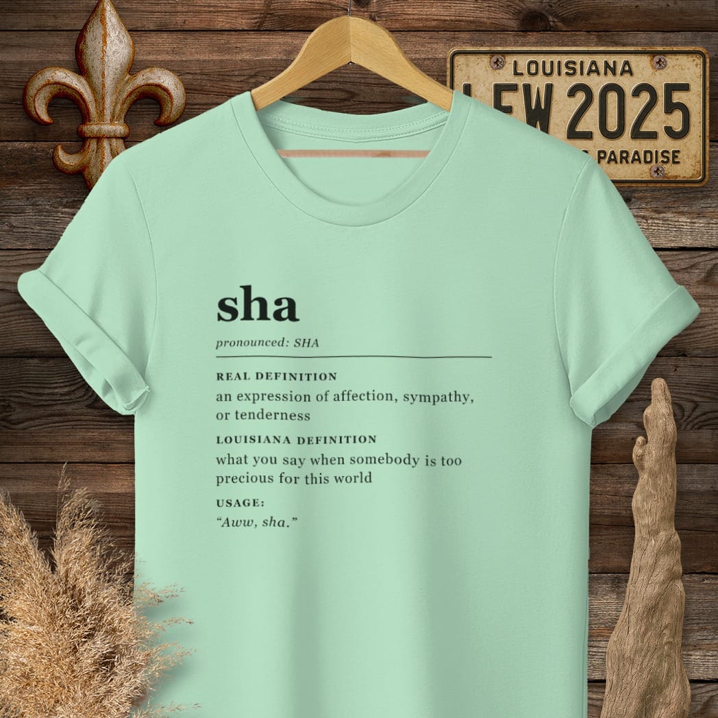 S / Mint Green Louisiana Sha Definition T-Shirt by Laissez Faire Wear