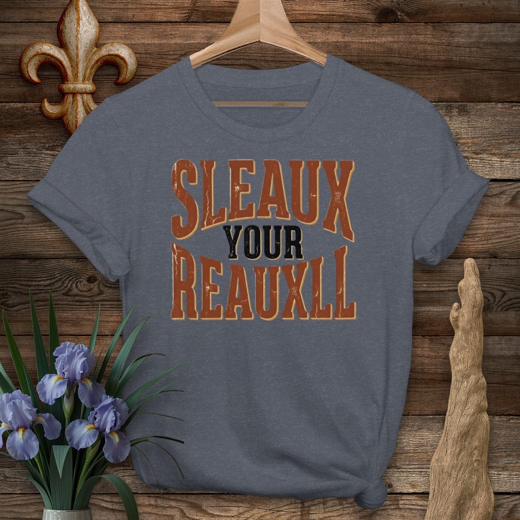 S / Heather Navy Louisiana Sleaux Your Reauxll T-Shirt by Laissez Faire Wear